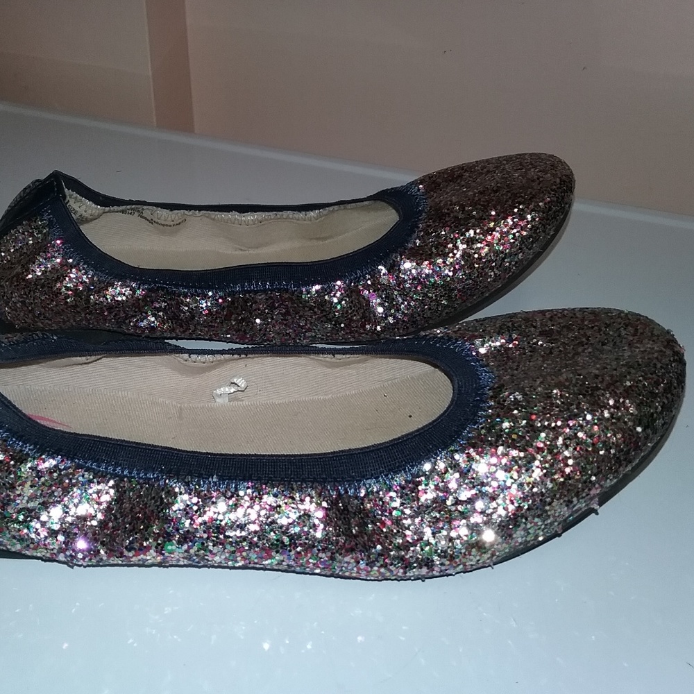 Children's Place Girls Sparkly Ballet Flats Size 5
